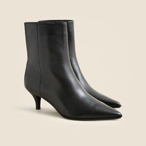 J. Crew The Stevie Ankle Boots in Leather Black Kitten Heel size 9.5